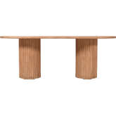 Breck 84" Fluted Double Pedestal Dining Table in Brown Mango Wood